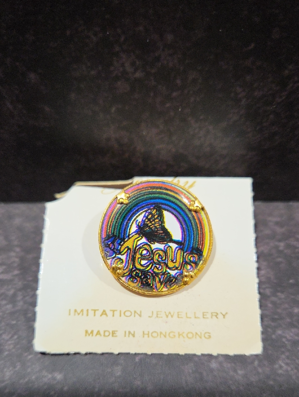 🚨5/$25 Gold Rainbow 'Jesus' Pin Brooch - Multicolor